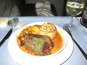 Dinner entree Note my feet in the background -- ahhhh.... footrest...