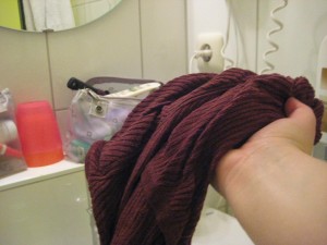 img_4398 Agitate in the sink and rub together the important parts then wring out.