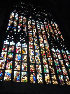 img_4533 One of the beautiful, allegorical stain glass windows from the 1500s