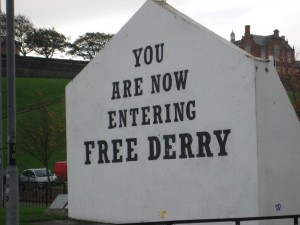 IMG_9665 A monument that remains - a testament of the people's will for a Free Derry! It was once the side of a multi-unit housing development and is now free standing.