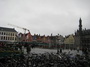 IMG_0355 Bikes in a random Bruges square